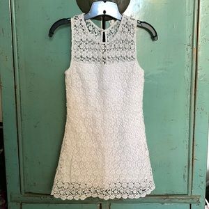 Hollister Tunic Crochet Dress Short White XS 0 Extra Small Floral Cotton Juniors